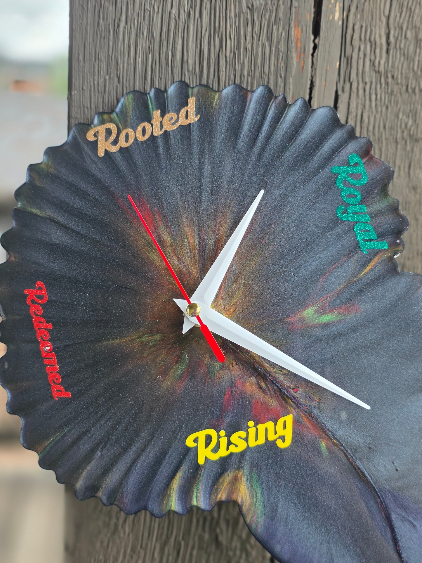 Juneteenth Rising™ Resin Clock - Handcrafted Inspirational Resin Wall Clock