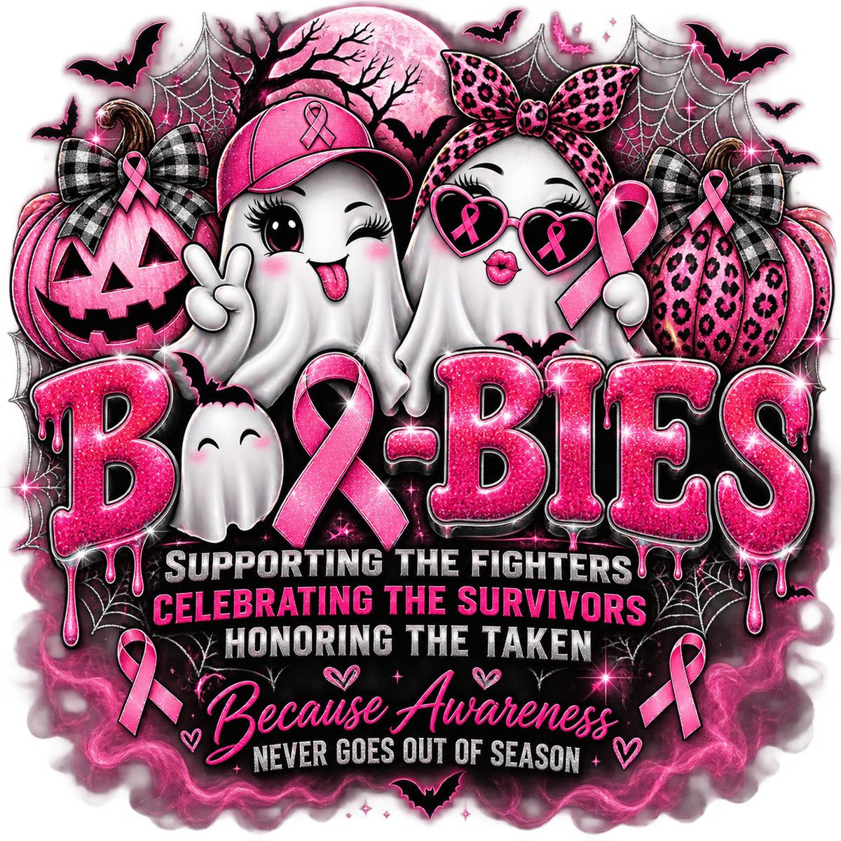 BOO-BIES Breast Cancer Awareness Snow Globe Tumbler | Limited Edition