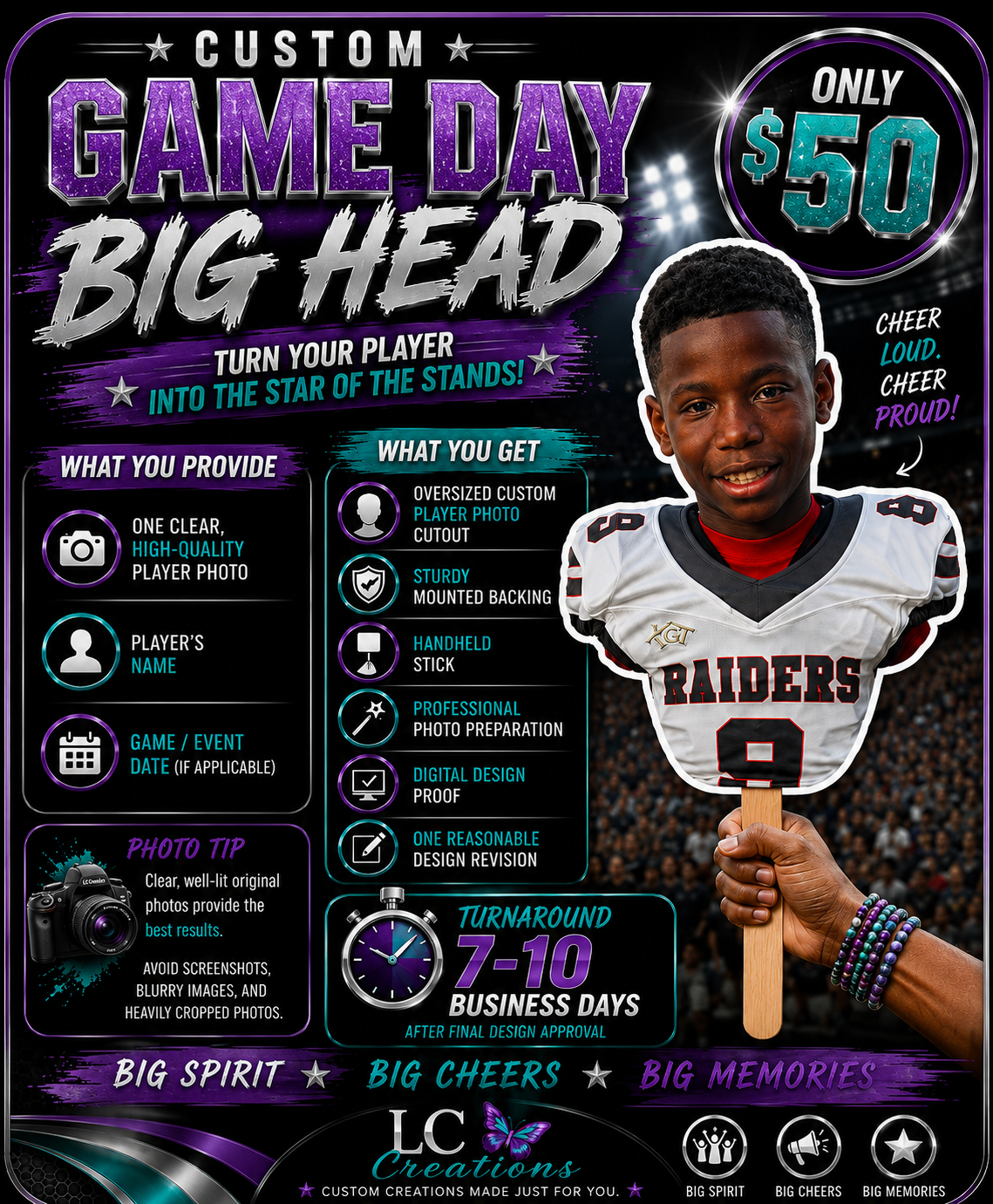 Custom Game Day Big Head