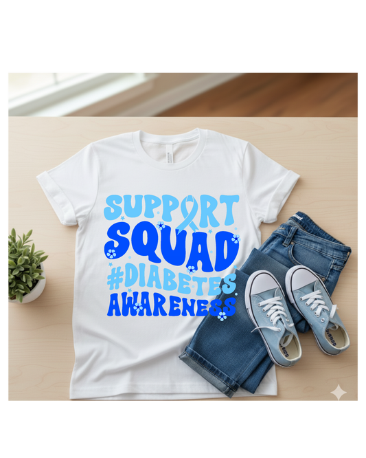 Support Squad Diabetes Awareness T-shirt