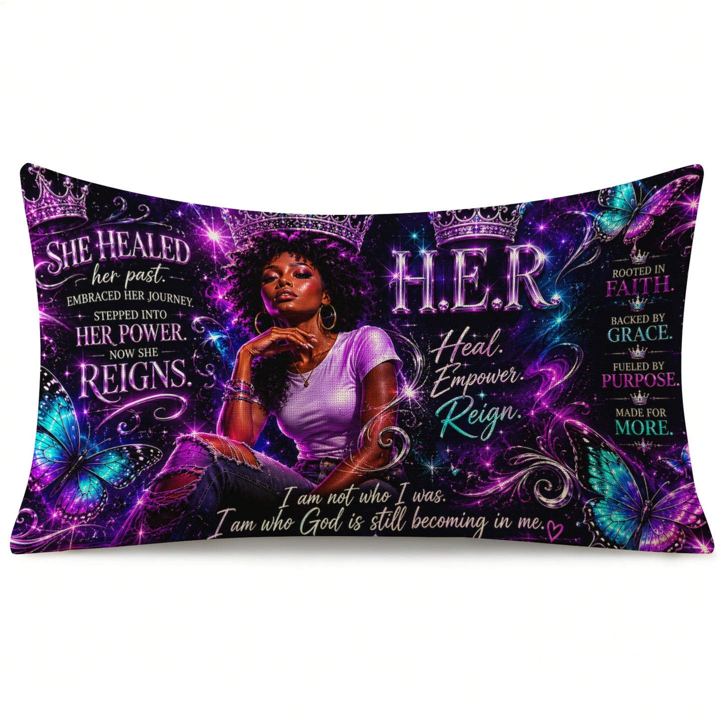 H.E.R. Pillow Linen Pillow Case 20x12inch (One Side)