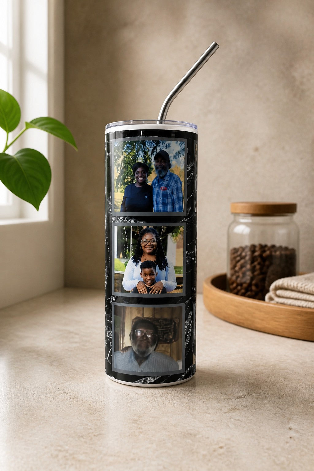 Personalized Family Photo 20 oz Tumbler – Custom Memory Keepsake Cup 🖤