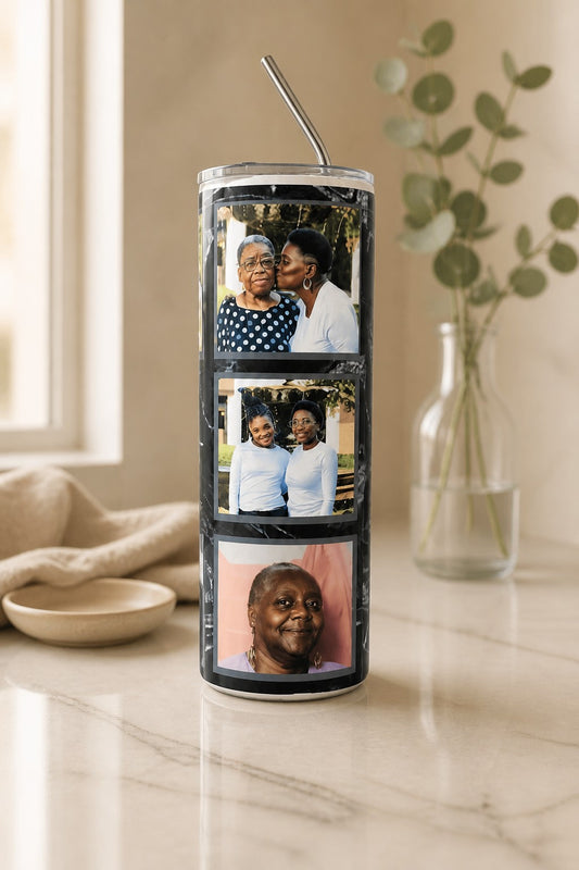 Personalized Family Photo 20 oz Tumbler – Custom Memory Keepsake Cup 🖤