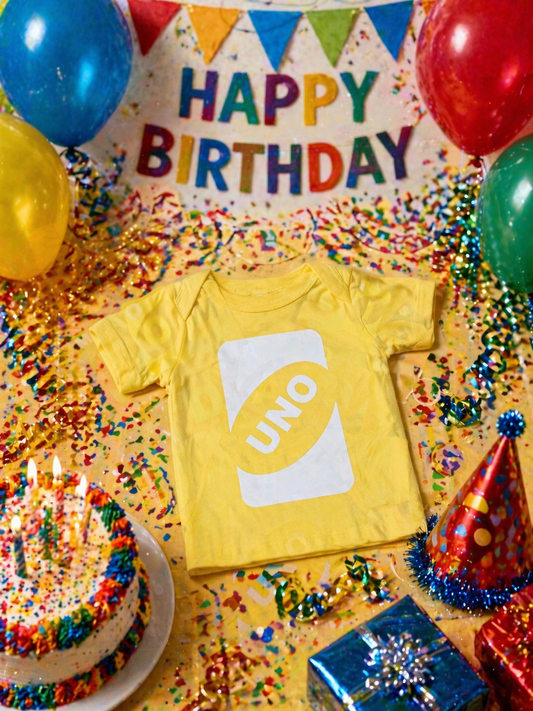 Custom UNO First Birthday Onesie – Personalized Baby Birthday Shirt