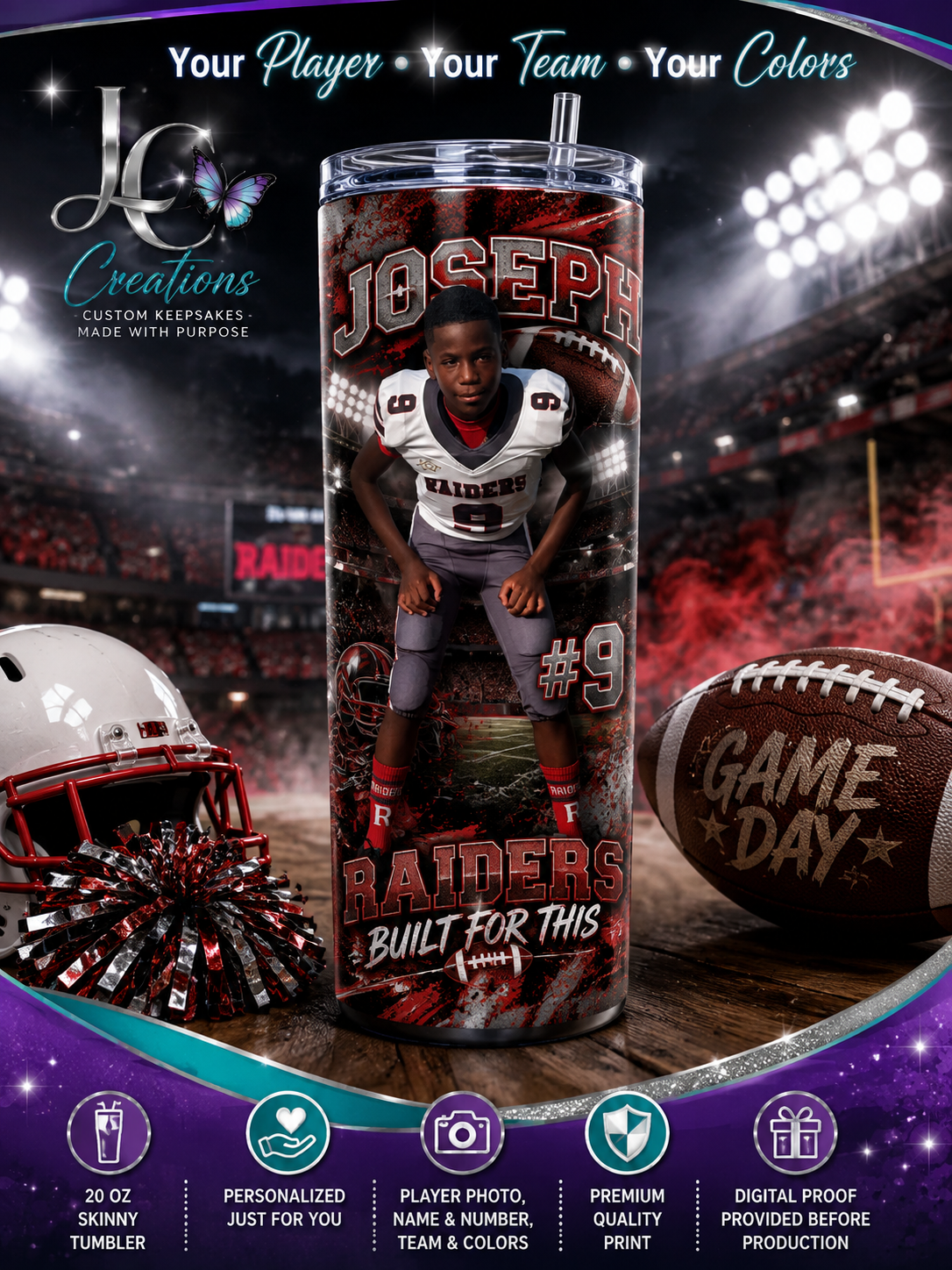 Custom Game Day 20 oz Tumbler