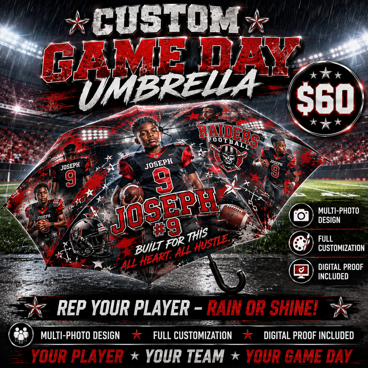 Custom Game Day Umbrella