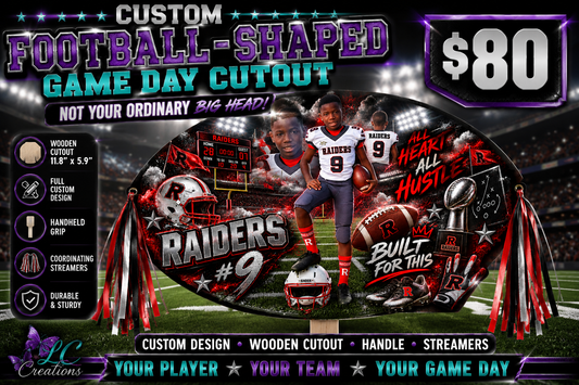 Custom Football-Shaped Game Day Cutout