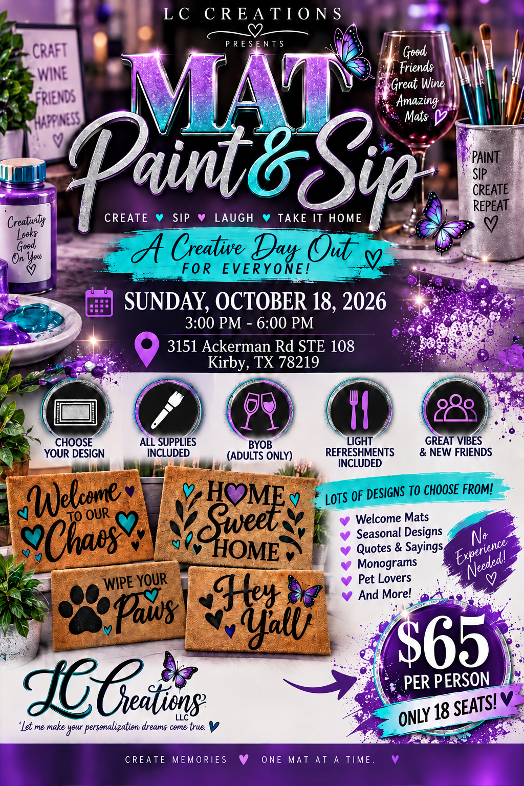 LC Creations Mat Paint & Sip Experience – October 18, 2026