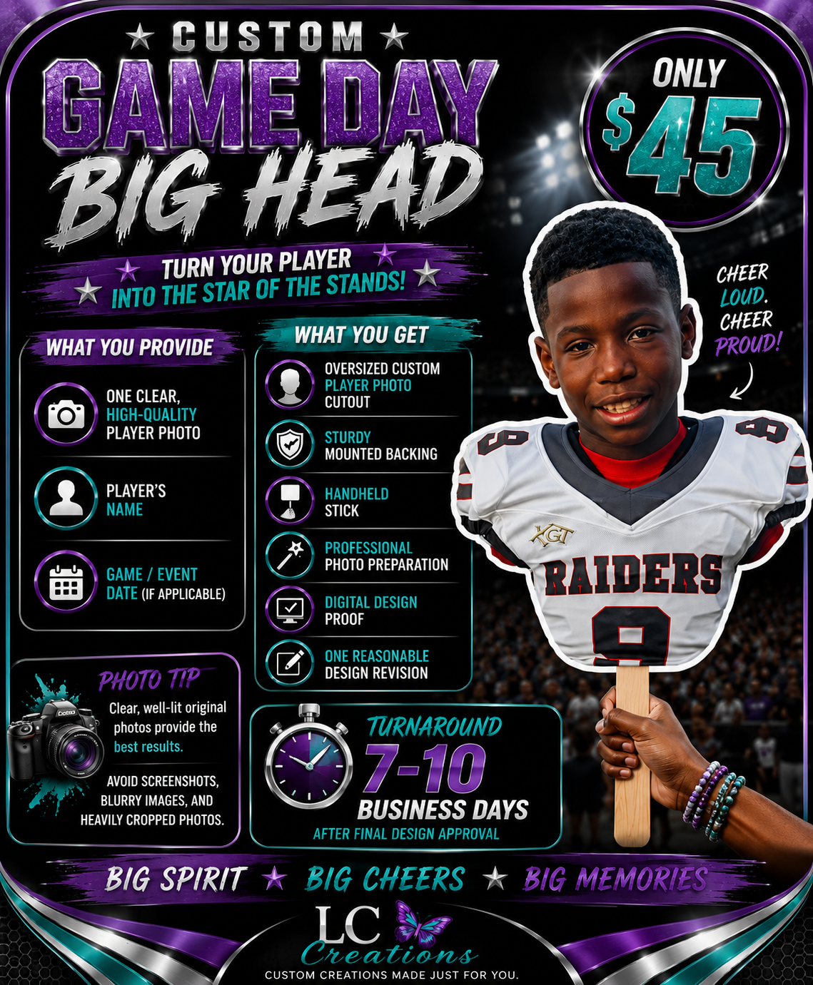 Custom Game Day Big Head