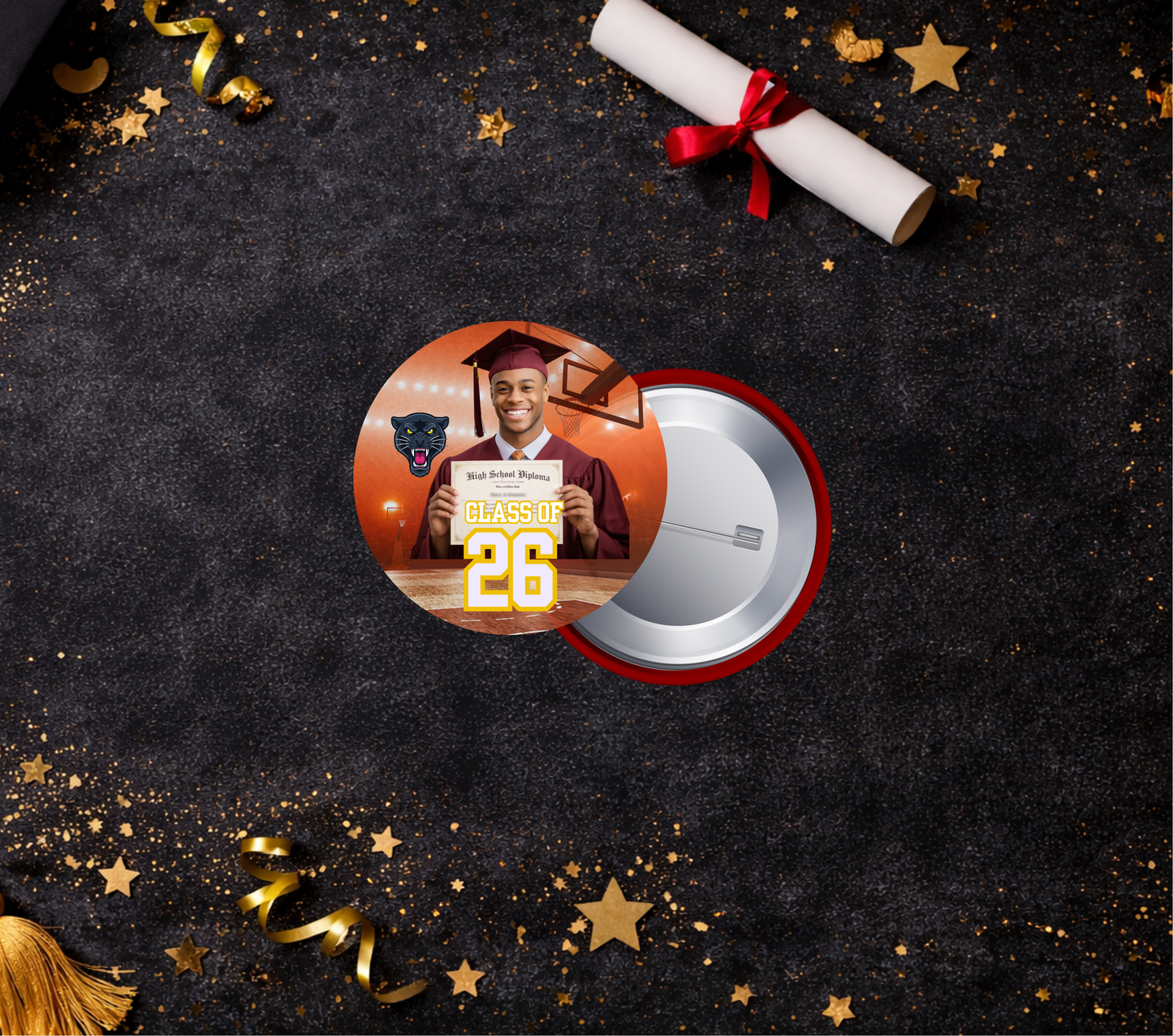 Custom Graduation Buttons 2026 | Personalized Senior Photo Pins for Family & Friends