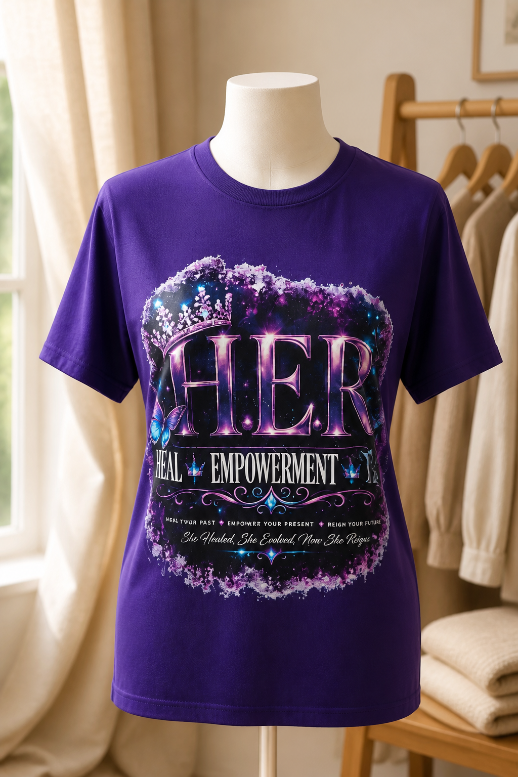H.E.R. Inspirational T-Shirt | Heal Empowerment Reign Women’s Graphic Tee