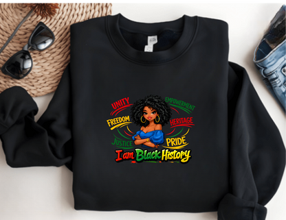 I Am Black History Women’s Empowerment Graphic T-Shirt | Black Pride & Cultural Heritage Shirt