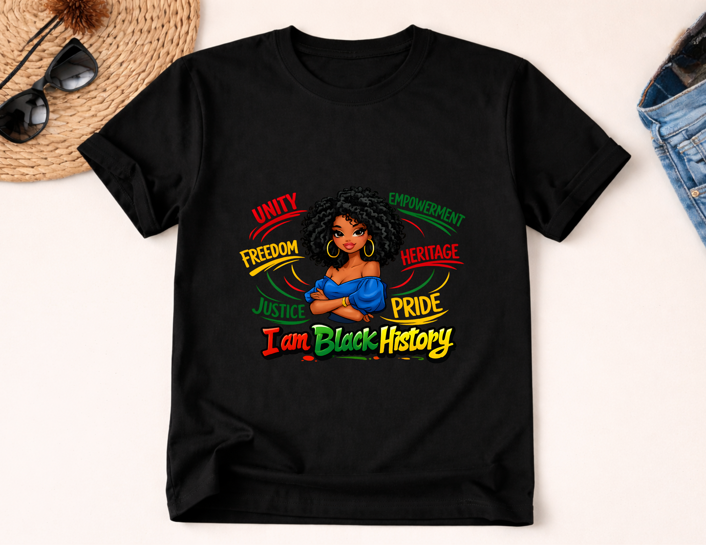 I Am Black History Women’s Empowerment Graphic T-Shirt | Black Pride & Cultural Heritage Shirt
