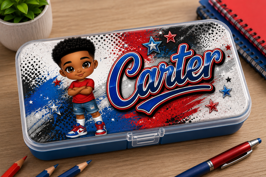 Personalized Chibi Pencil Box | Custom Kids School Supply Case | LC Creations