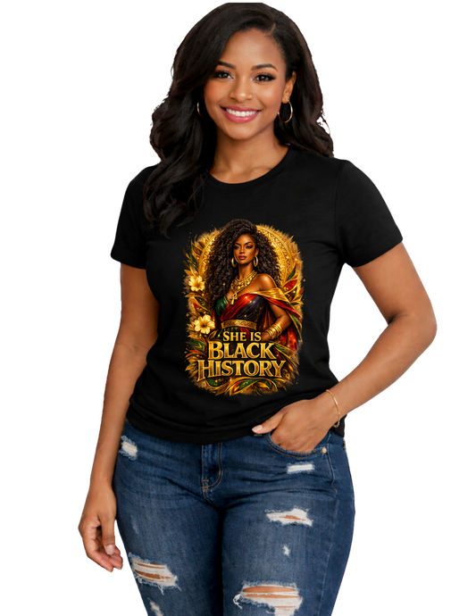 She Is Black History Women’s Black History Graphic Shirt | Empowerment & Cultural Pride
