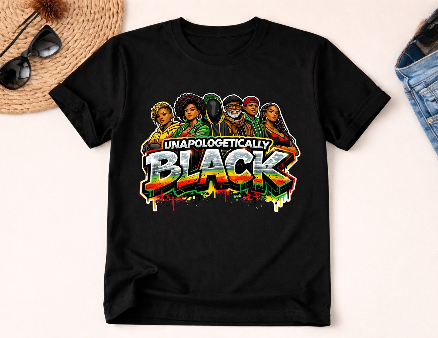 Unapologetically Black Graphic T-Shirt | Black Pride & Cultural Empowerment Shirt