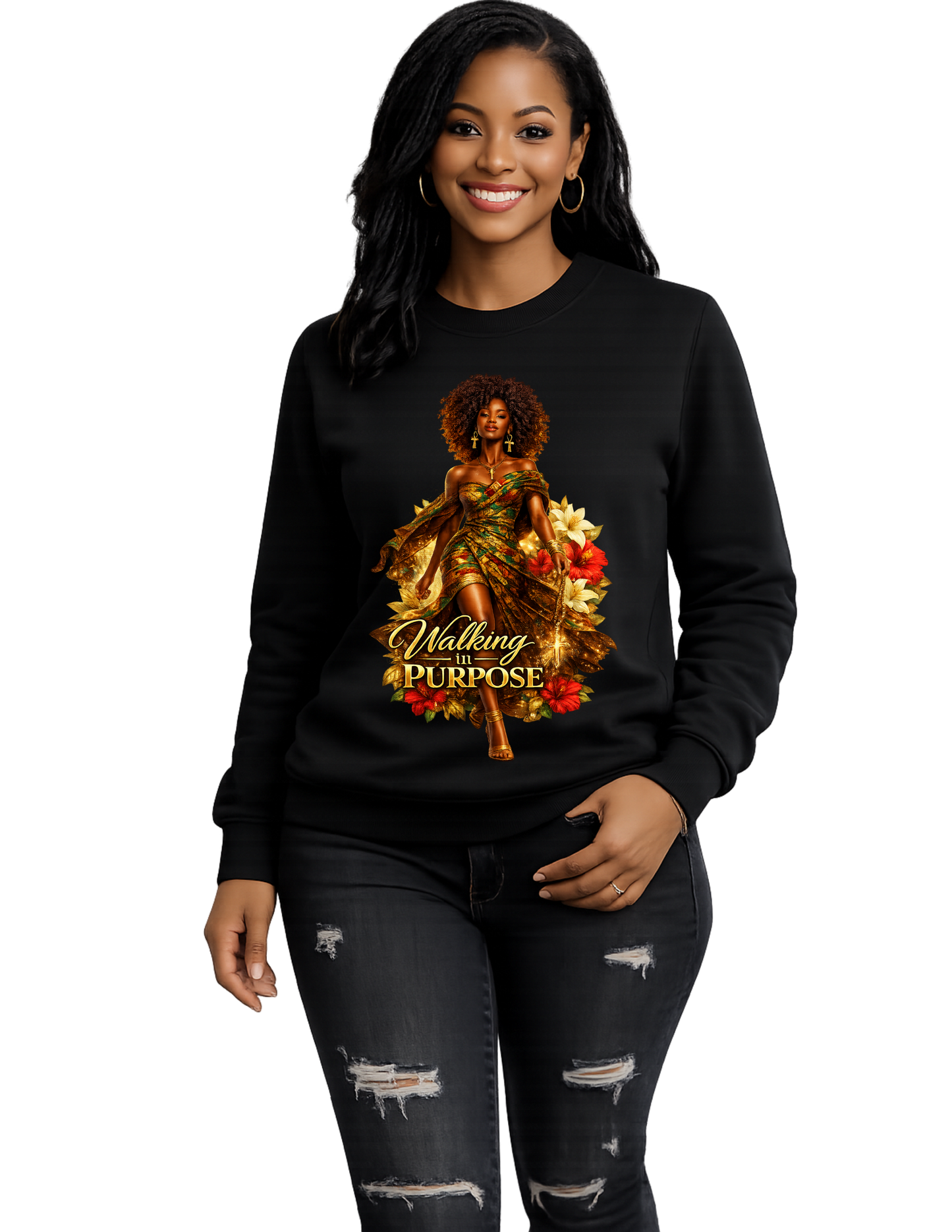 Walking in Purpose Women’s Inspirational Graphic Shirt | Faith & Empowerment