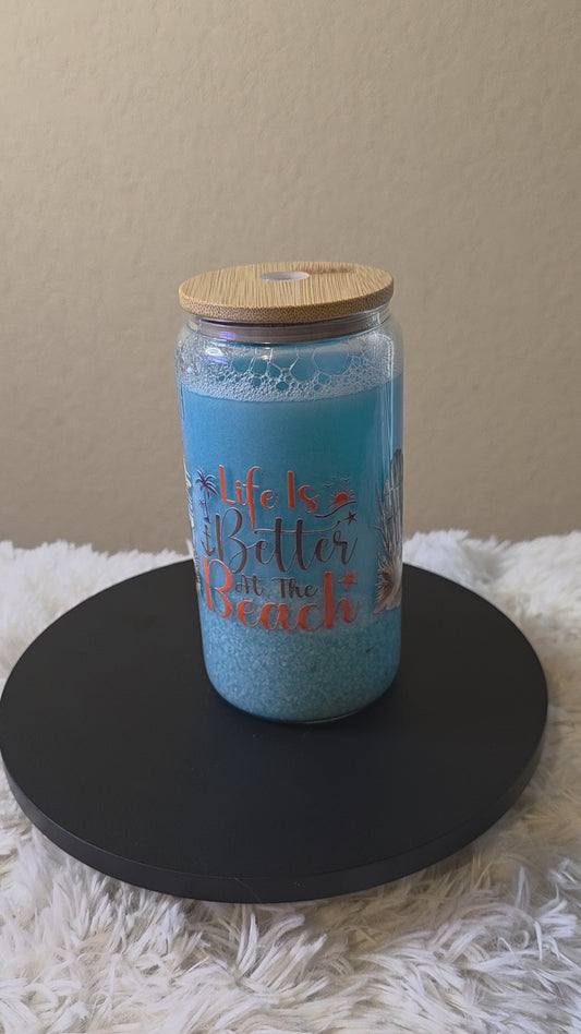 Glass Beach Themed Snowglobe Tumbler