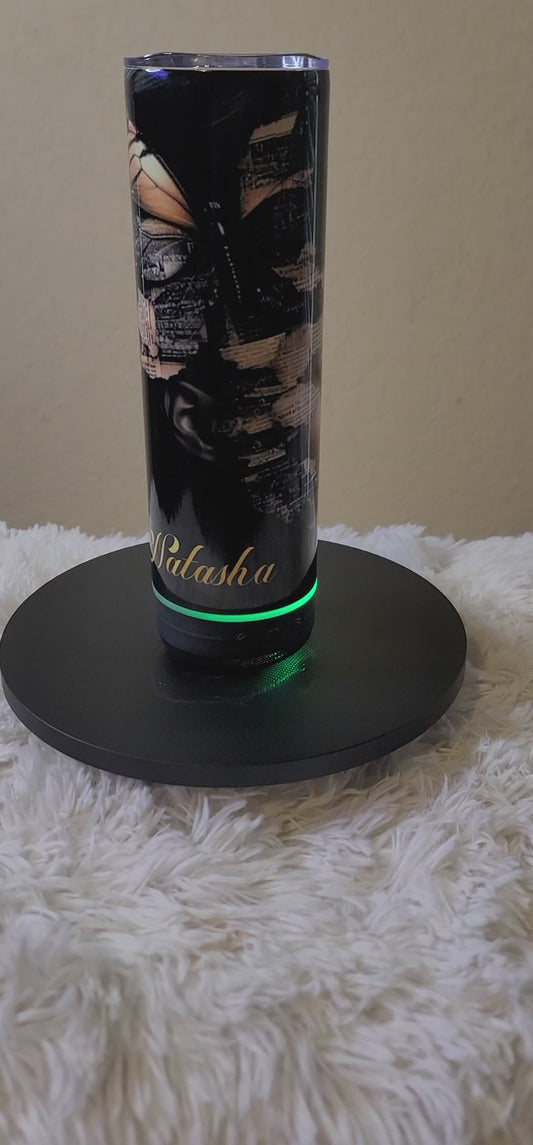 Black History Bluetooth Speaker Tumbler | Black Woman Empowerment Travel Mug with Wireless Speaker